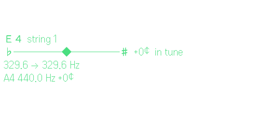 Chord Ear on the glasses: Tuner: solid diamond in the centre when you are in tune